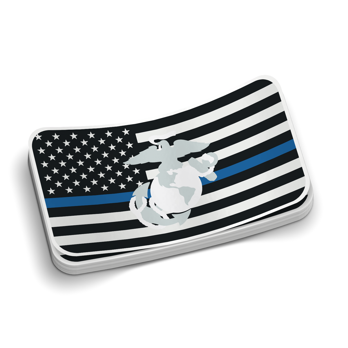 Blue Line Marine - Blue Marine Tumbler Stickers