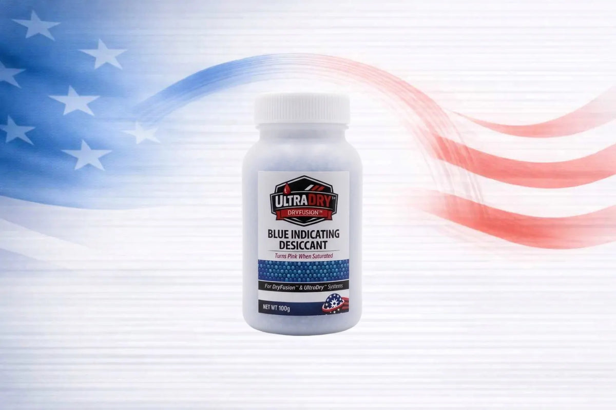 UltraDry 100g Blue Indicating Desiccant Bottle — Reusable Moisture Control