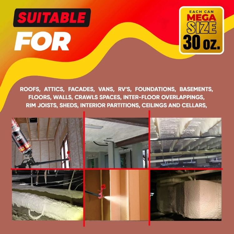Spray Foam Insulation Kit - 30oz Complete DIY Insulation