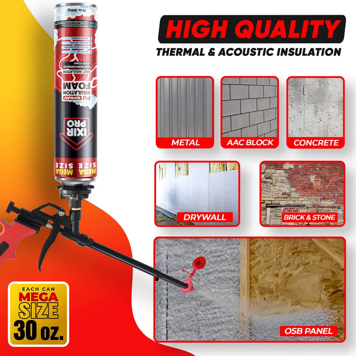 Spray Foam Insulation Kit - 30oz Complete DIY Insulation