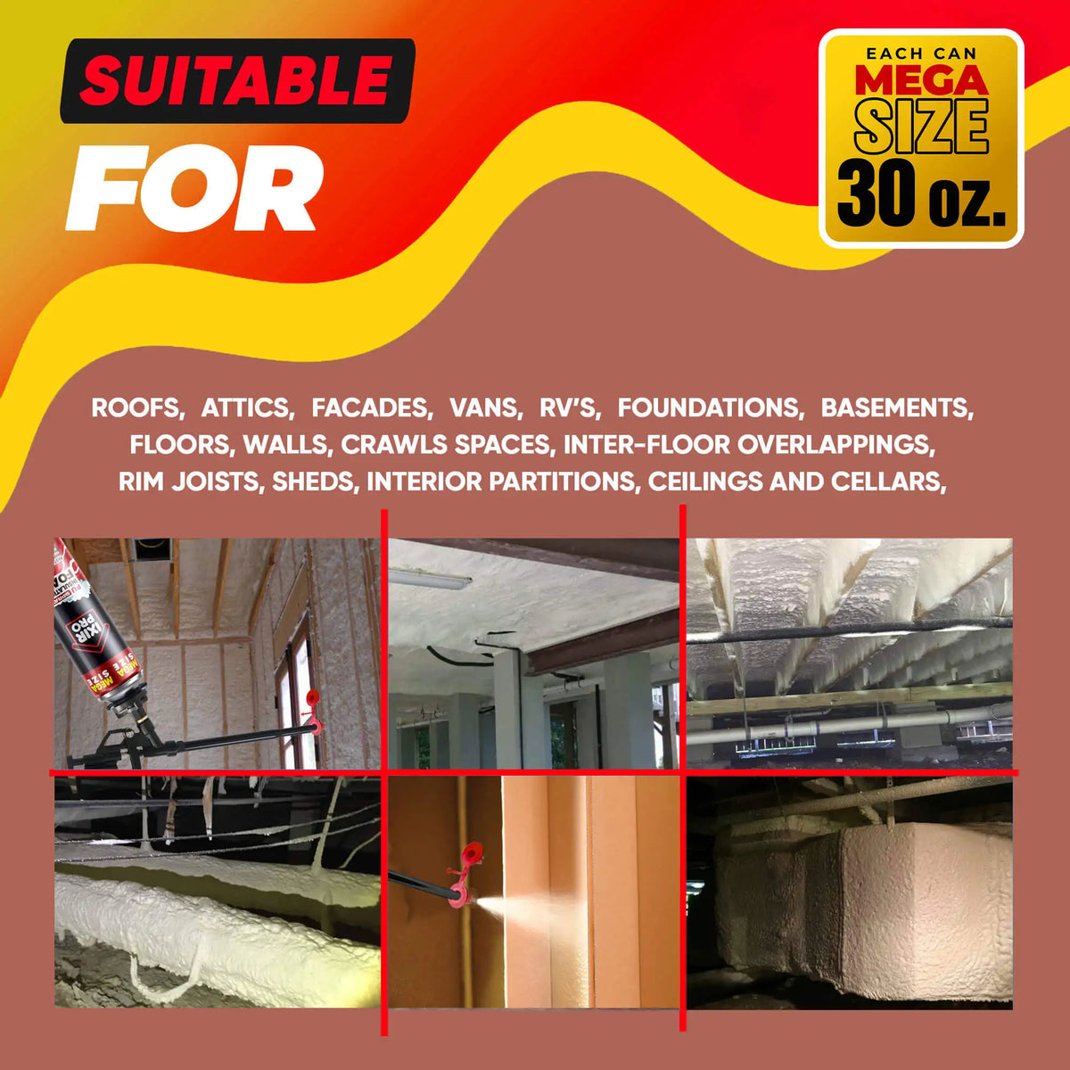 Spray Foam Insulation Kit - 30oz Complete DIY Insulation