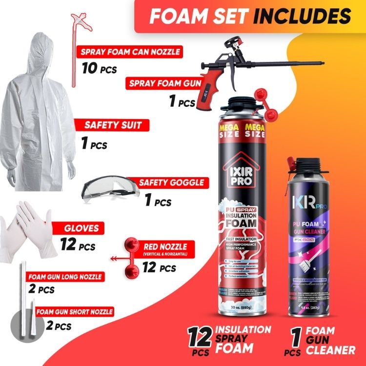 Spray Foam Insulation Kit - 30oz Complete DIY Insulation