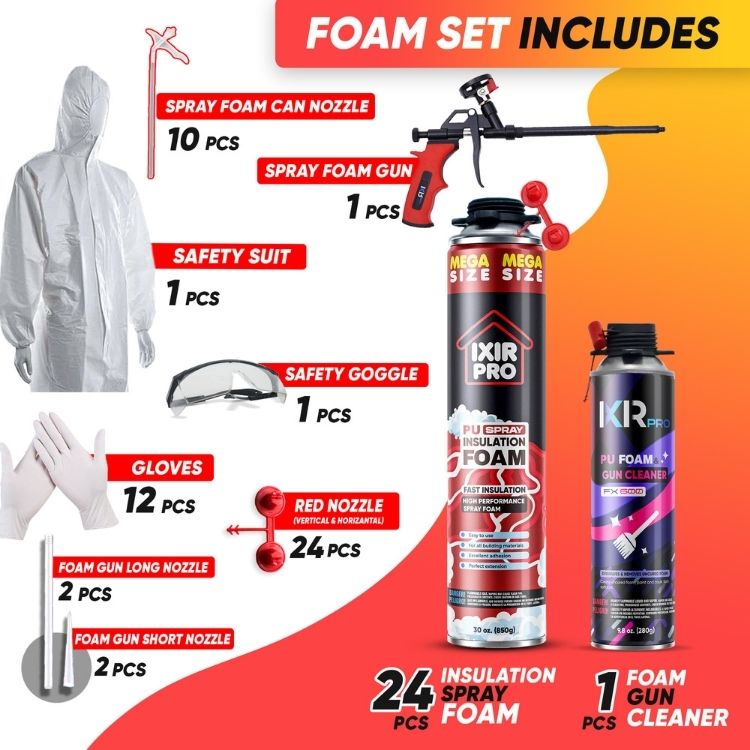 Spray Foam Insulation Kit - 30oz Complete DIY Insulation
