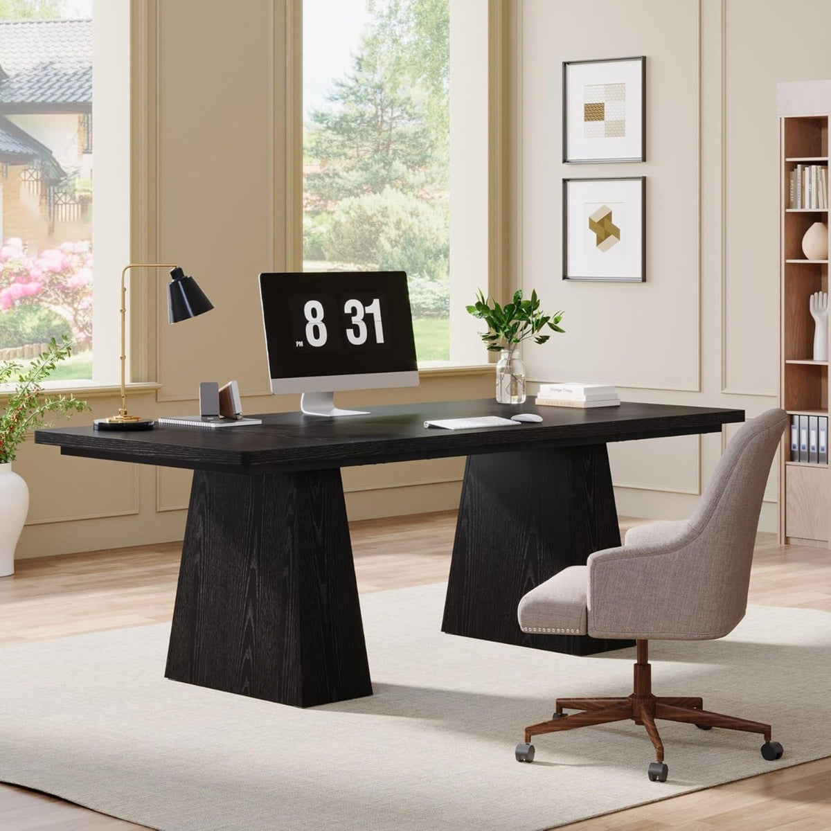 Executive Desk, Workstation With Double Pedestal For Home Office